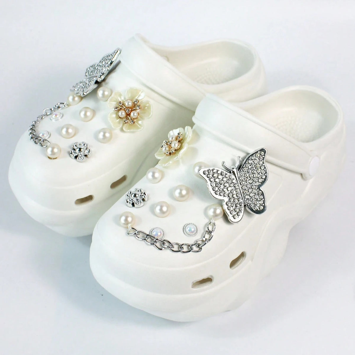 White Clogs with charms