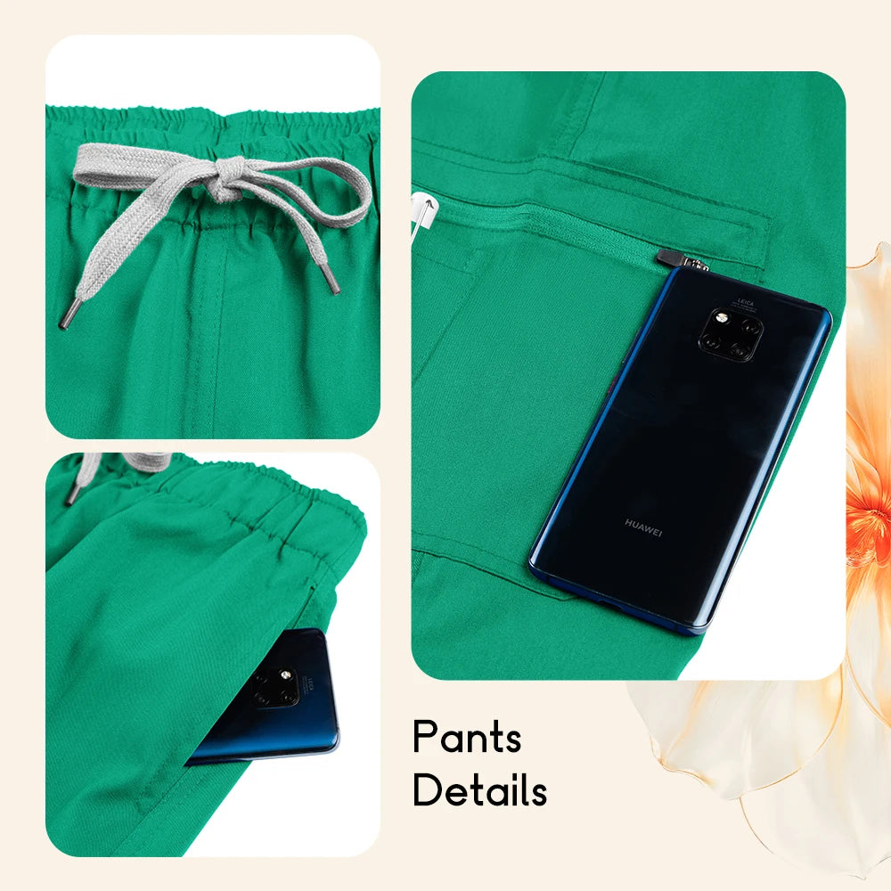 Dark Green Scrub Set